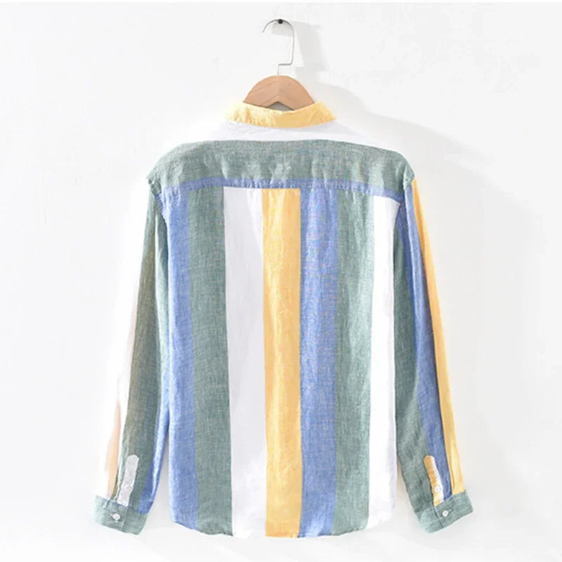 Linen Blend Striped Shirt 1