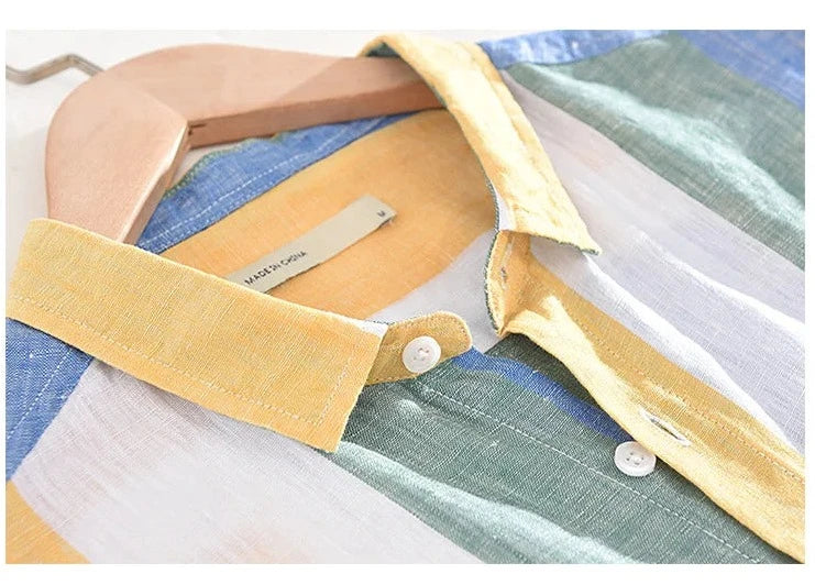Linen Blend Striped Shirt 2