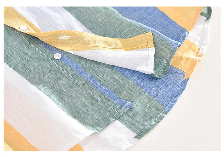 Linen Blend Striped Shirt 5