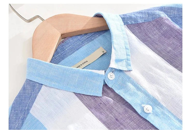 Linen Blend Striped Shirt 7
