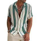 Linen Blend Vertical Stripe Shirt 0