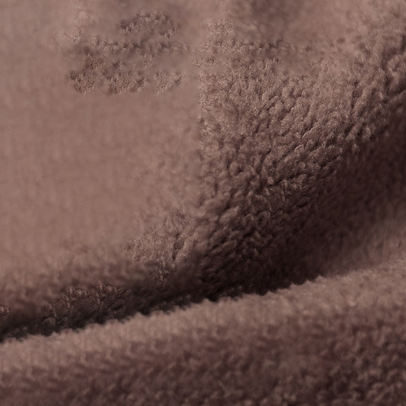 Lizzy sherpa fleece button-up vest, brown, fabric detail