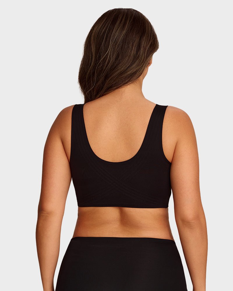 Soft lavender seamless bralette in a modern, minimalist style, perfect for everyday comfort. 6