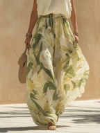 Lysandra lily print women's set in soft pastel colors with a relaxed, casual style. 5
