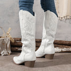 Mackenna embroidered western boots, black, worn