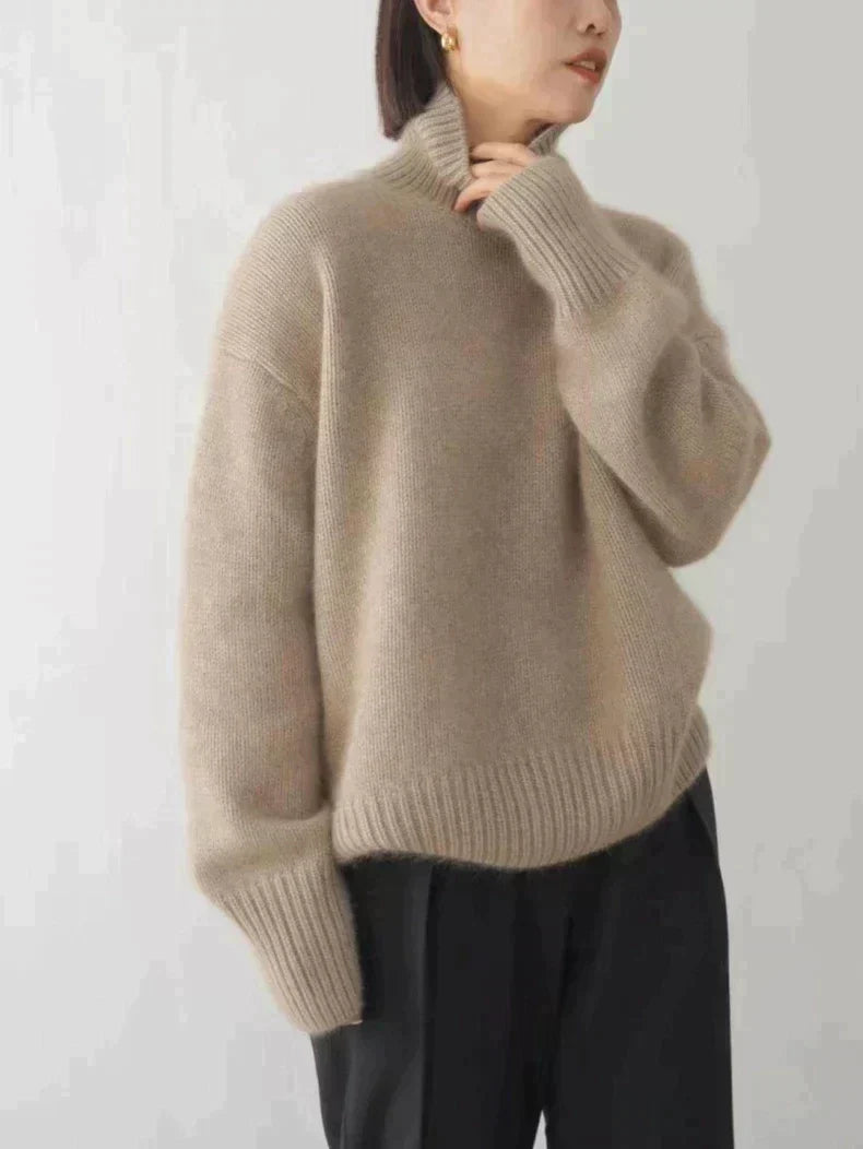 Marceline high-neck sweater in khaki - Olivia & Rose