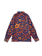 Floral print long sleeve blouse in soft cream with buttoned lapel, featuring a relaxed and feminine style. 5