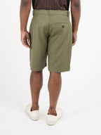 Marcellus Linen Shorts Pleated Herringbone Eastman Green 2