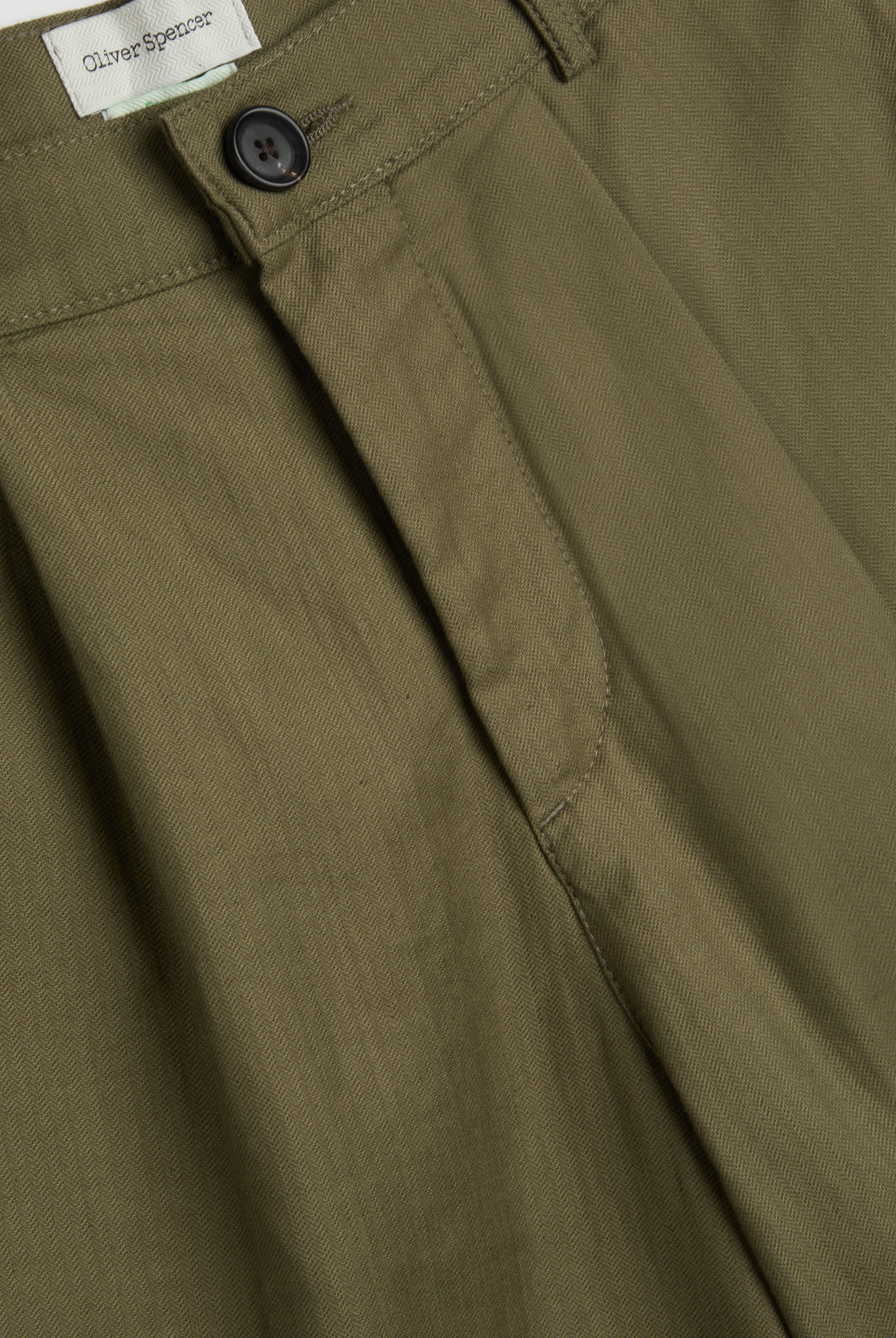 Marcellus Linen Shorts Pleated Herringbone Eastman Green 4