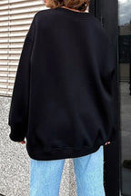 Marente oversized sweatshirt in black, back view