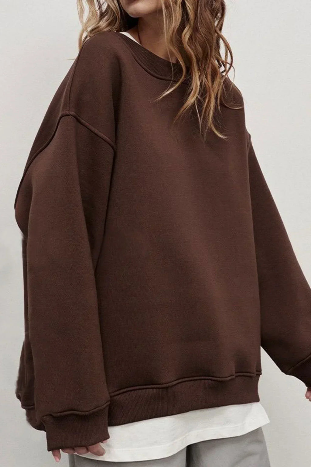 Marente women's oversized sweatshirt with crew neckline, view 15