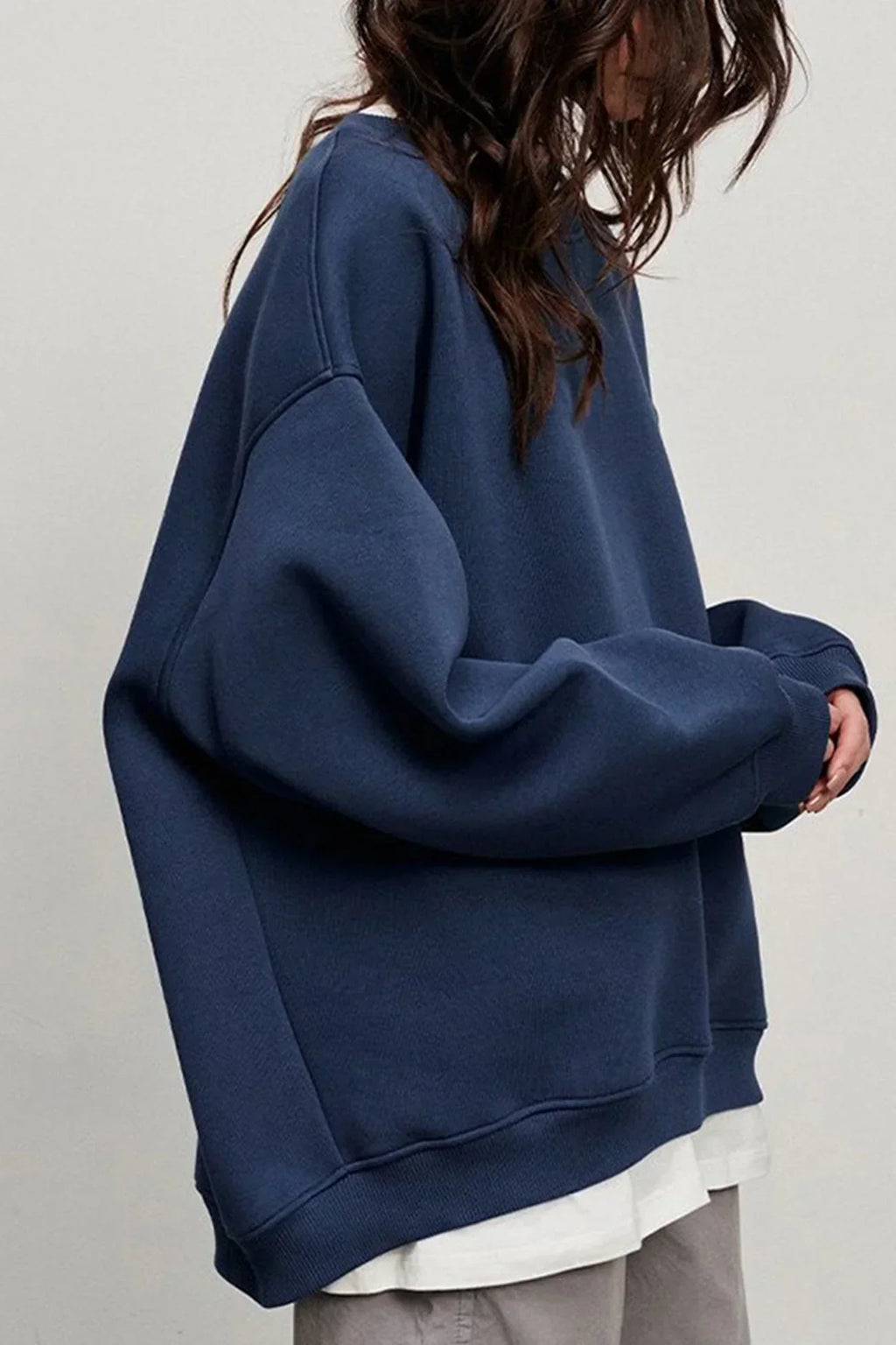 Marente women's oversized sweatshirt with crew neckline, view 16