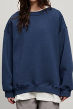Marente oversized sweatshirt in navy, worn front view