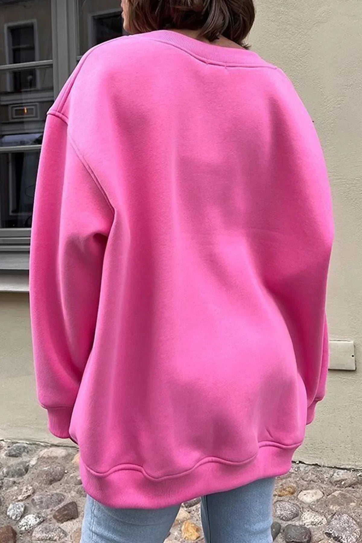 Marente oversized sweatshirt in pink, back view
