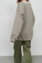 Marente oversized sweatshirt in taupe, side view