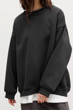 Marente oversized sweatshirt in dark grey, side view