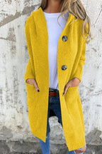 Marie long hooded cardigan, yellow
