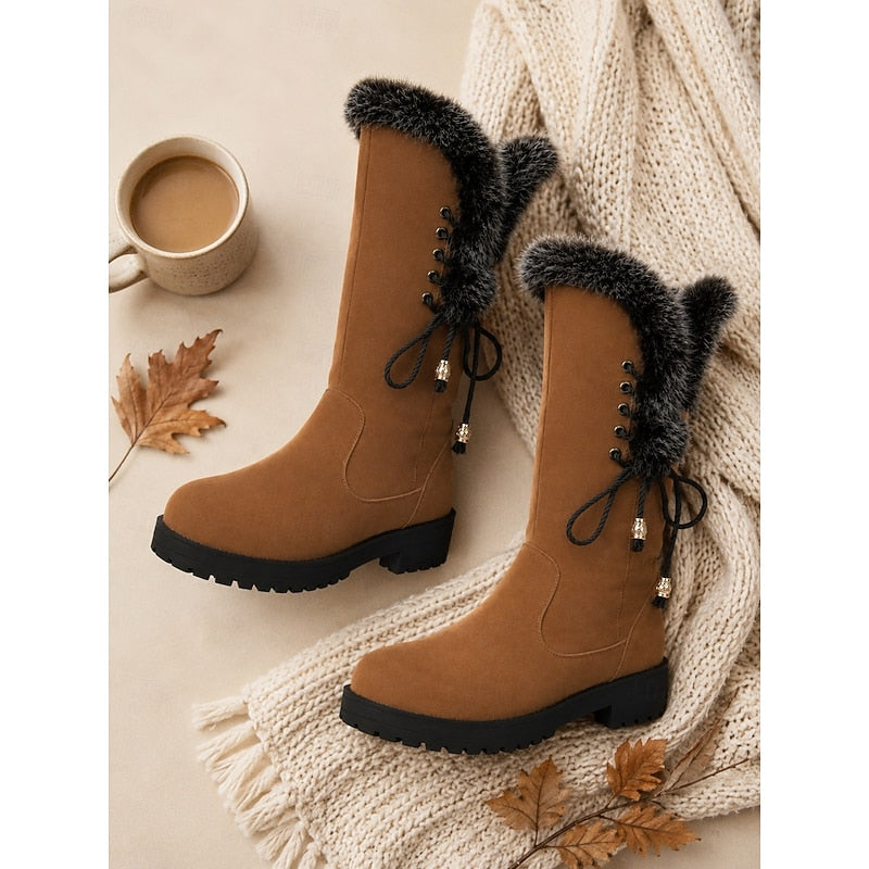 Marit suede-look knee-high boots pair flat lay