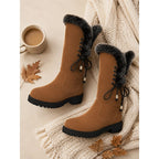 Marit suede-look knee-high boots pair flat lay