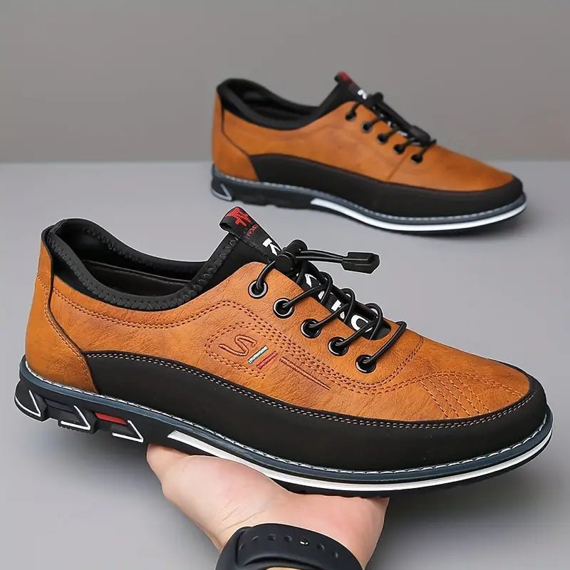 Black vegan leather Oxford shoes with a classic design, featuring a sleek and polished appearance. 2