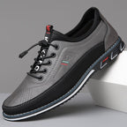 Black vegan leather Oxford shoes with a classic design, featuring a sleek and polished appearance. 9