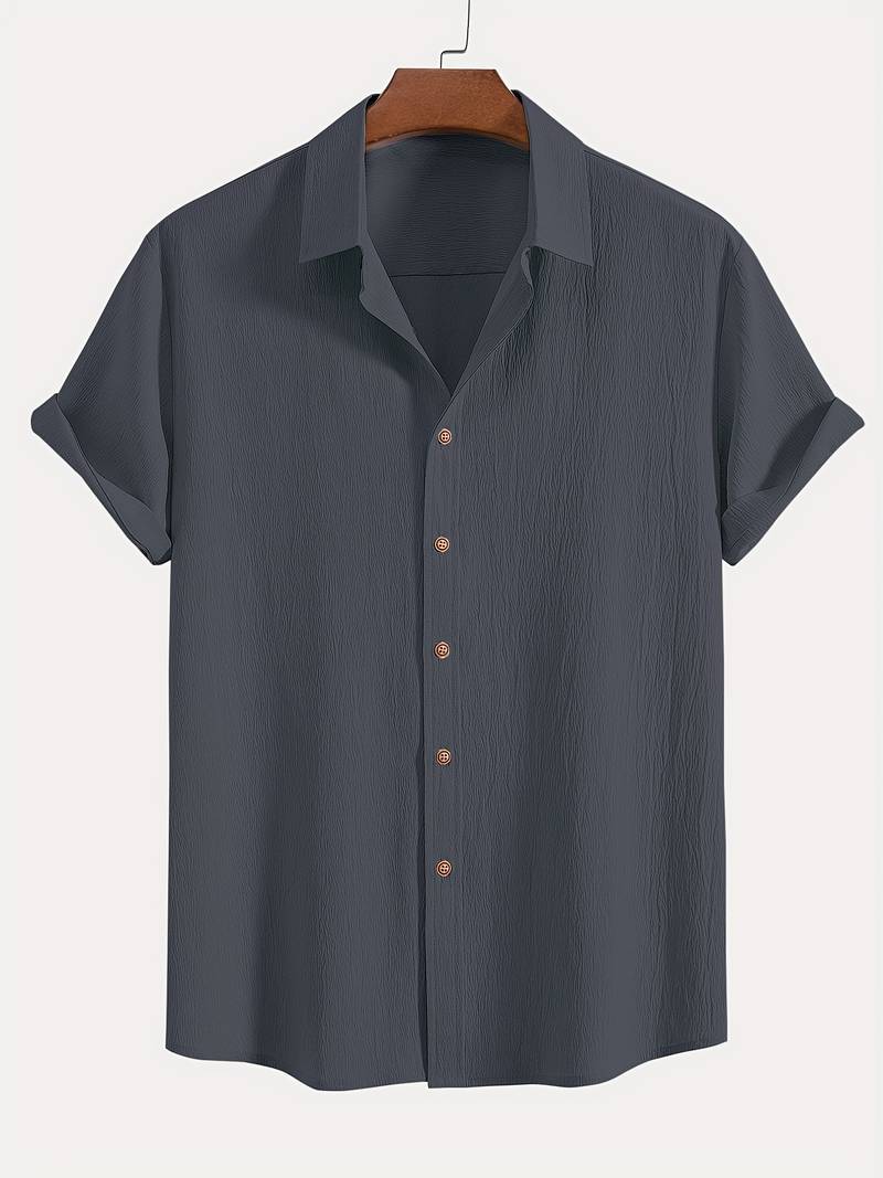 Men's Textured Short Sleeve Shirt 11