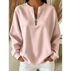 Merel ring-zip drop-shoulder sweatshirt pink