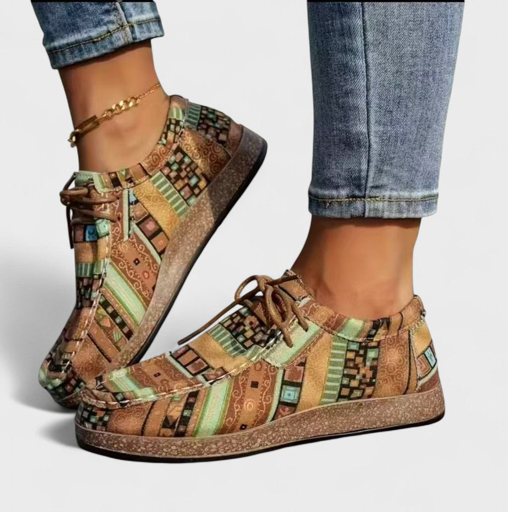Light blue slip-on orthopedic walking shoes with a sleek and minimal design. 2