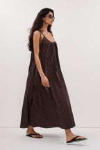 Mireille FABLE CHOC STRIPE MIDI DRESS Sleeveless Striped Design 2