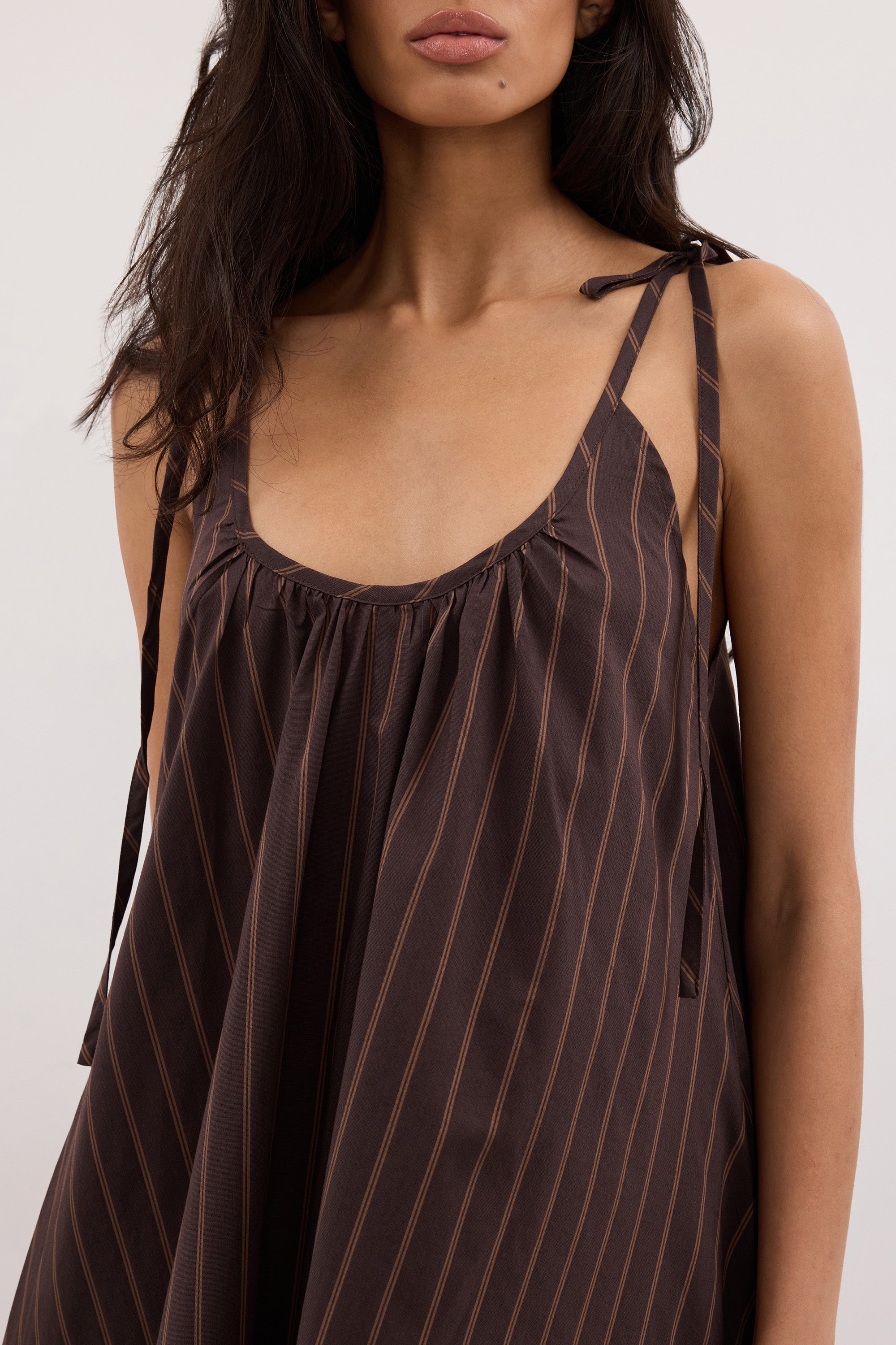 Mireille FABLE CHOC STRIPE MIDI DRESS Sleeveless Striped Design 4