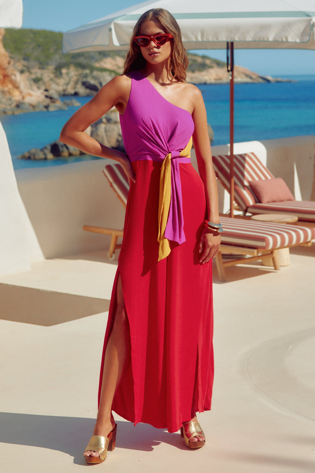 Nala Jumpsuit Women Asymmetrical Neckline Waist Tie Elegant Design 2