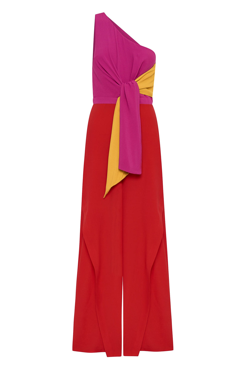 Nala Jumpsuit Women Asymmetrical Neckline Waist Tie Elegant Design 6
