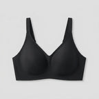 Neele seamless wireless bra in black, front view