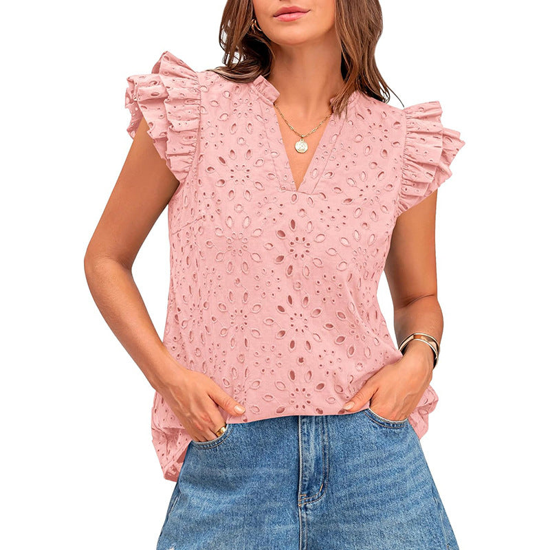 Avessa Comfy Daily Cap Sleeve Summer Boho Top | Lightweight Boho Summer Top
