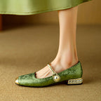 Pera Mary Jane flats in soft pink with a classic, minimalist design. 0