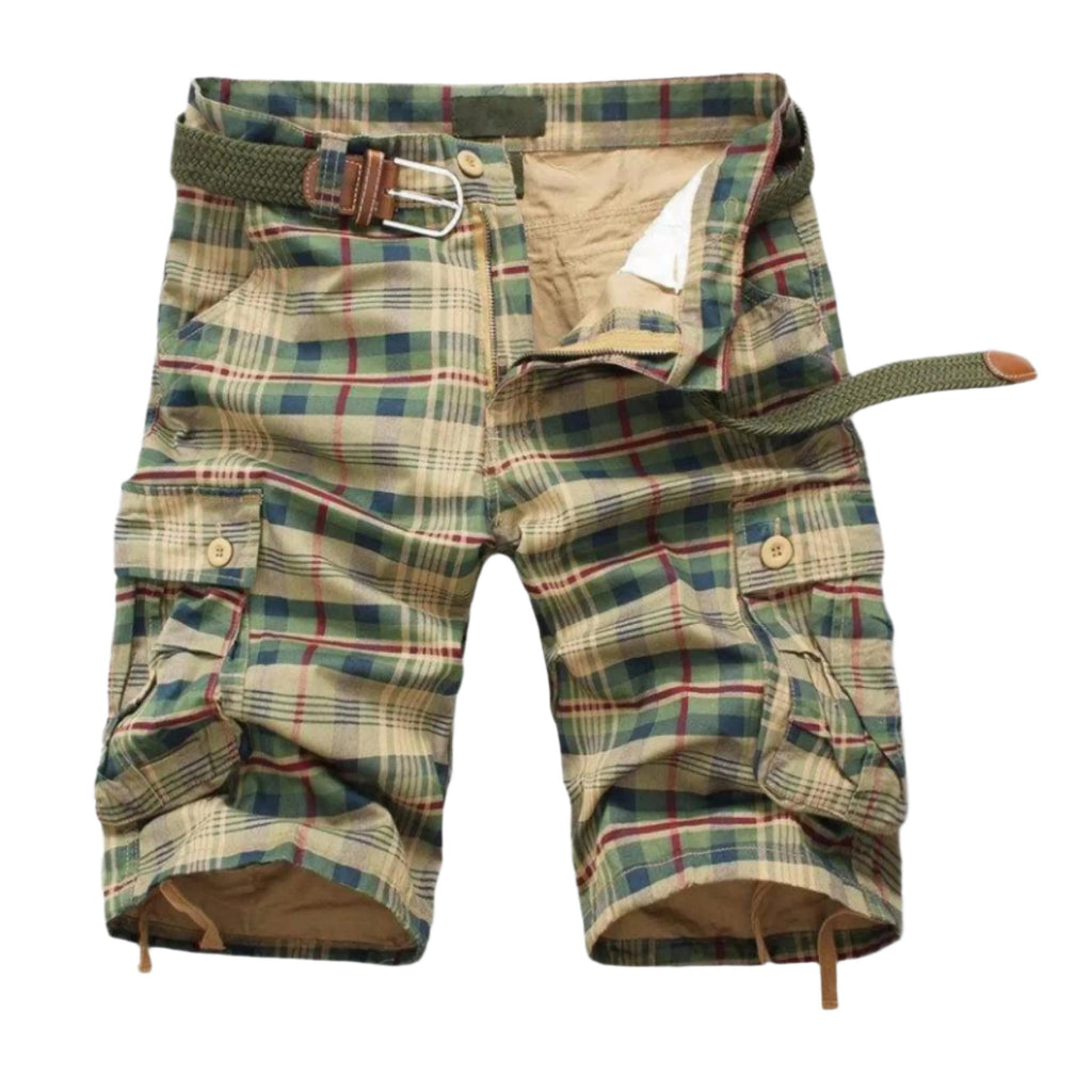 Plaid Men's Cargo Shorts 0