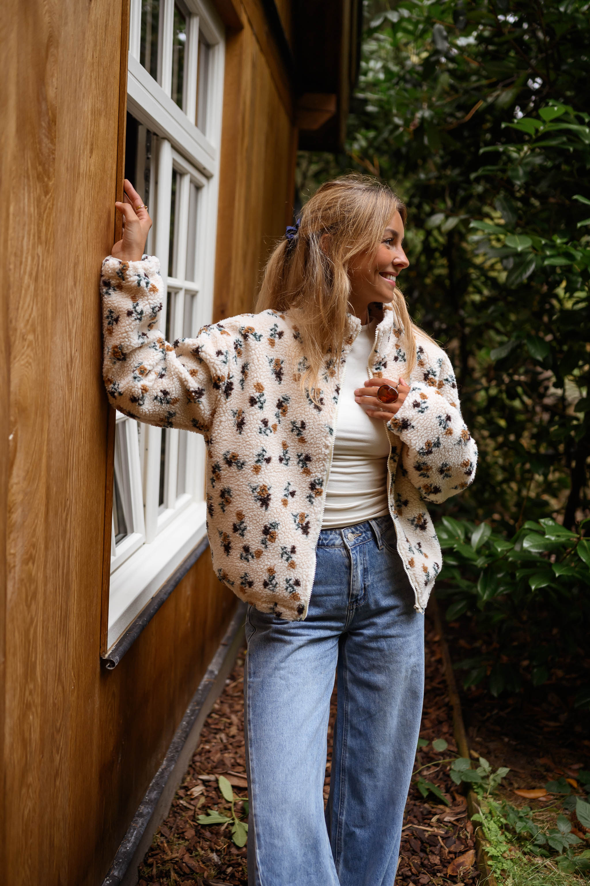 Emma | Fleece Ecru Floral