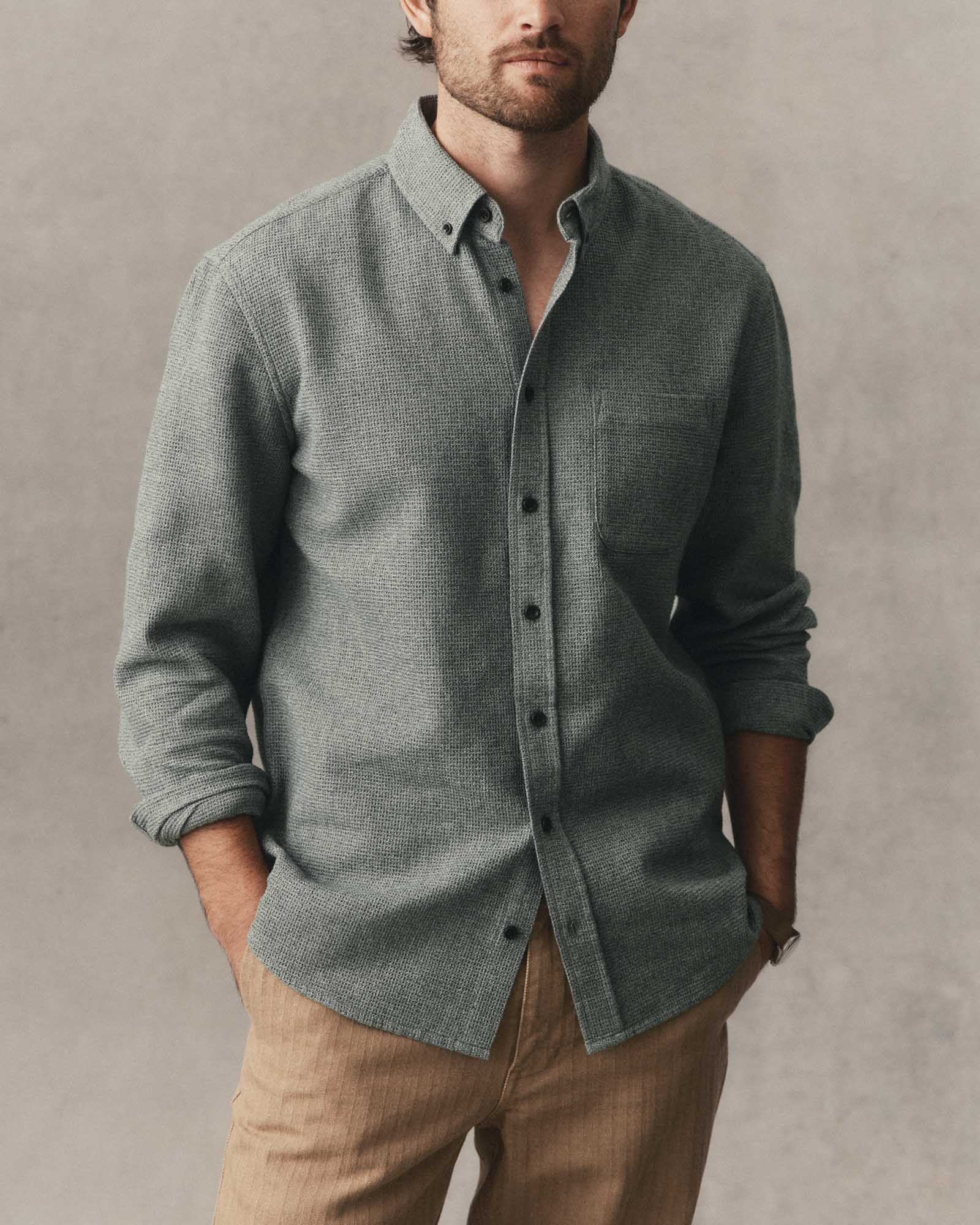 Ronan The Jack in Pine Twist Waffle Shirt 100% Organic Cotton 1