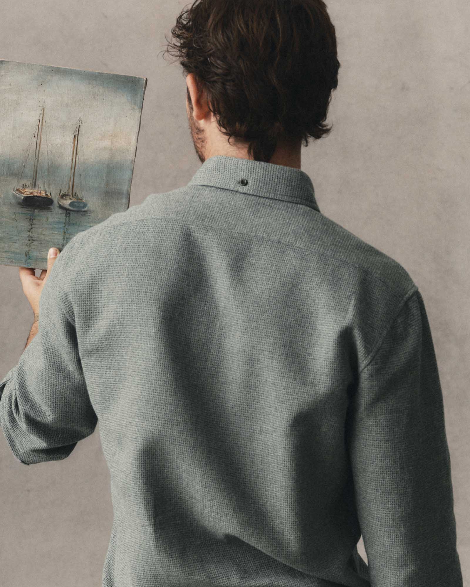 Ronan The Jack in Pine Twist Waffle Shirt 100% Organic Cotton 3