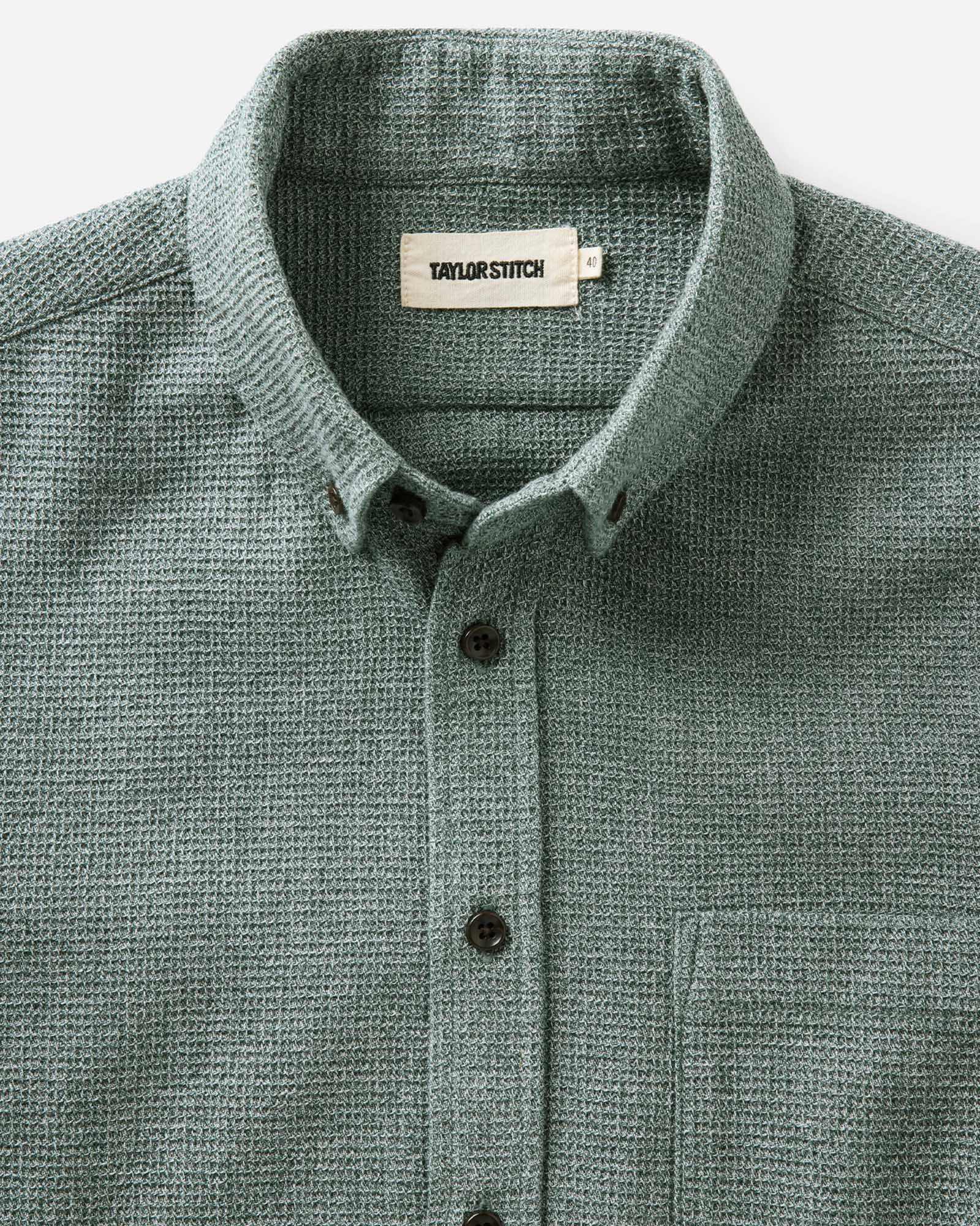 Ronan The Jack in Pine Twist Waffle Shirt 100% Organic Cotton 4