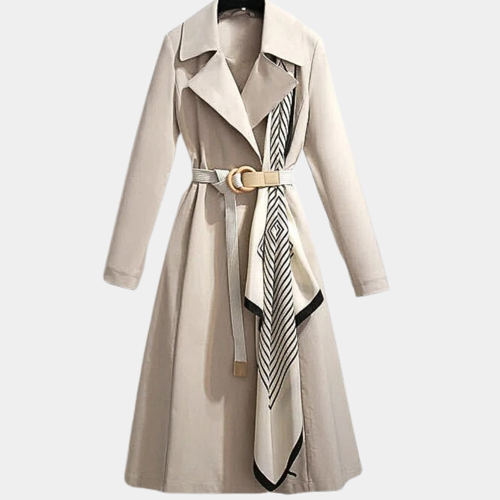 Roosmarijn double-breasted belted coat, beige