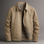 Rowan men's cotton harrington jacket, light khaki, front view