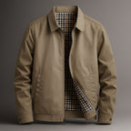 Rowan men's cotton harrington jacket, dark khaki, front view