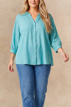 Oversized semi-sheer white shirt in a cotton blend, featuring a relaxed fit and a V-neckline. 0