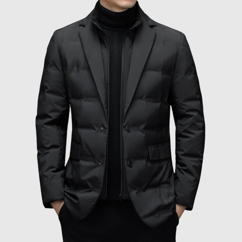 Rutger padded jacket in black, front view