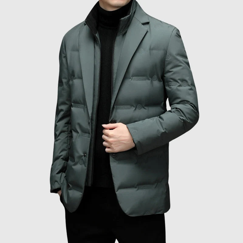 Rutger padded jacket in green, front view