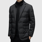 Rutger padded jacket in black, front view