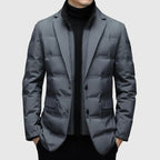 Rutger padded jacket in grey, front view