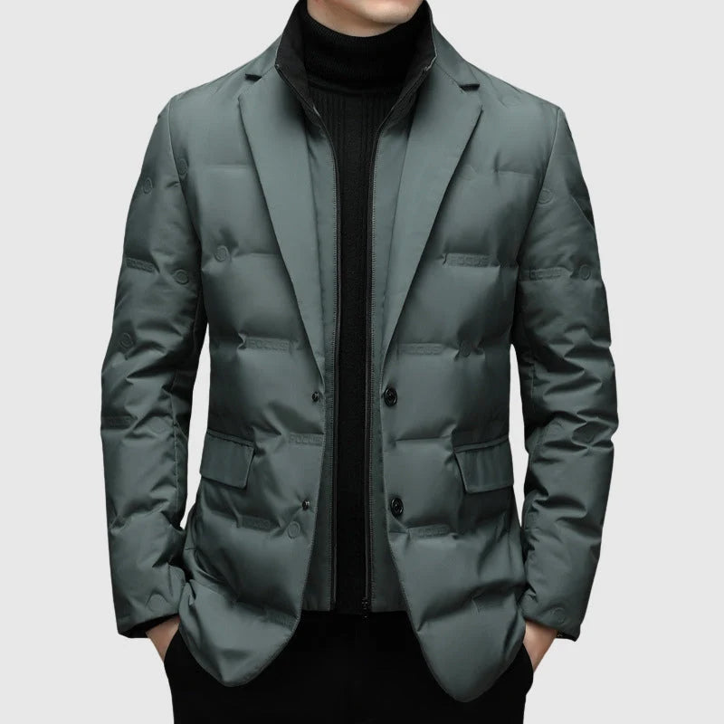 Rutger padded jacket in green, front view