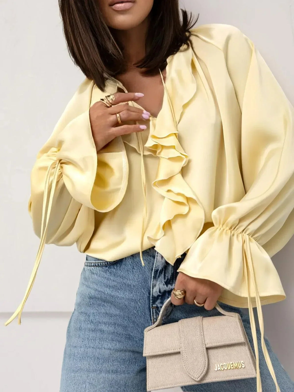 Liori | Satin Ruffle Blouse